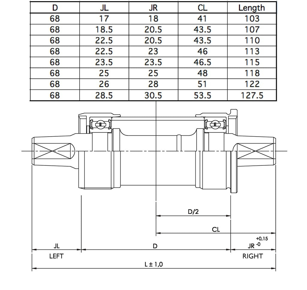 IRD Tenacity QB-40 JIS Bottom Bracket