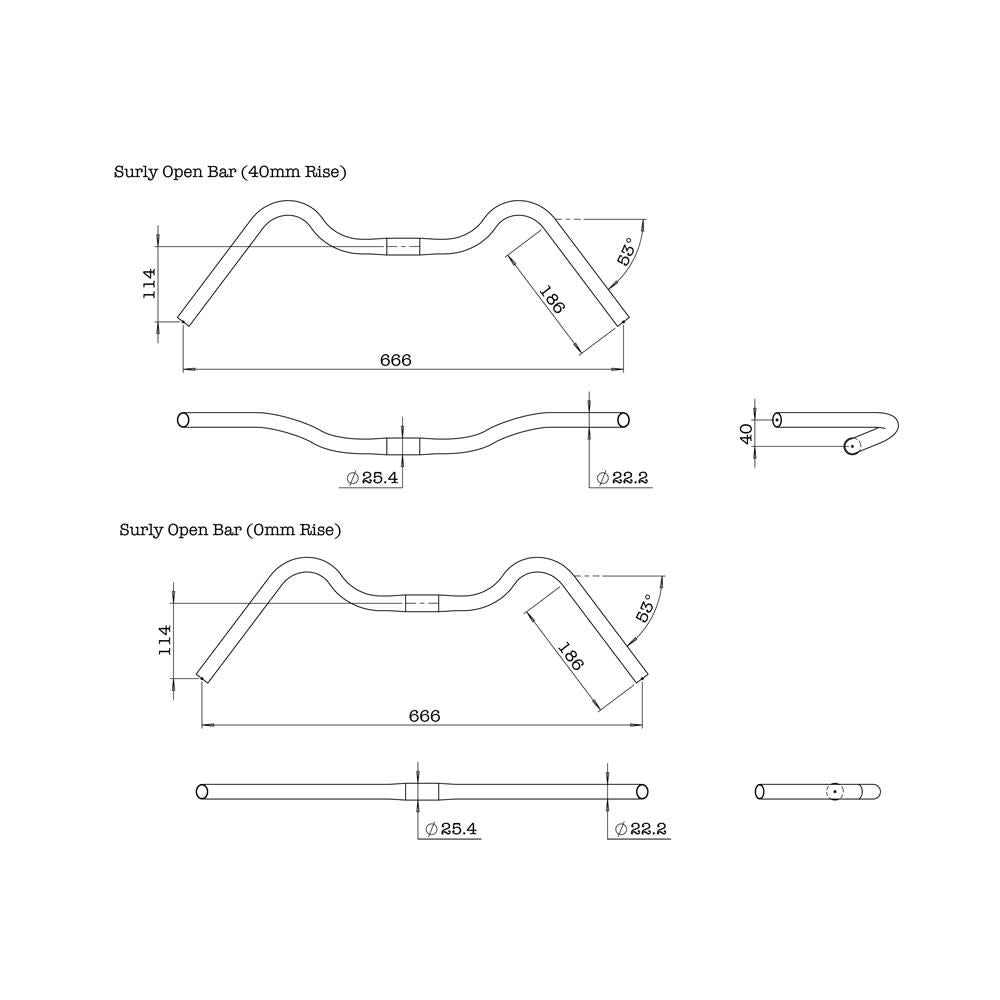 Surly Open Bar Black Handlebar