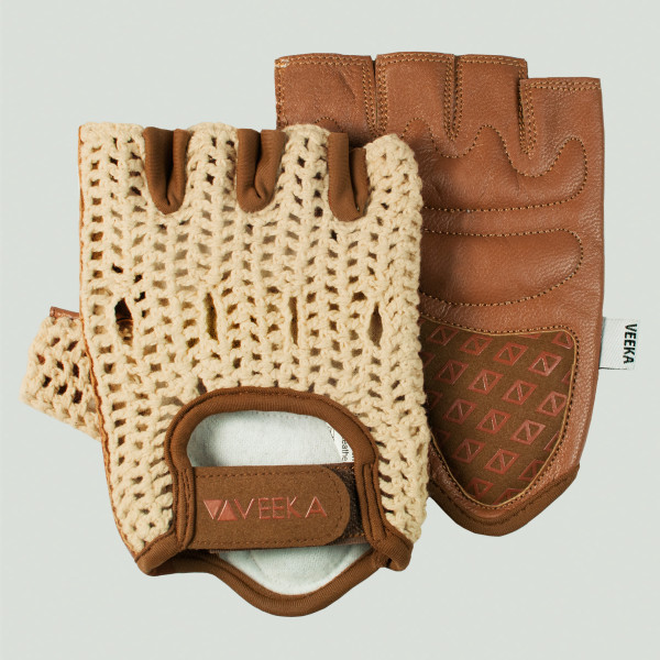 Veeka #1930 Binda Cream-Brown Gloves