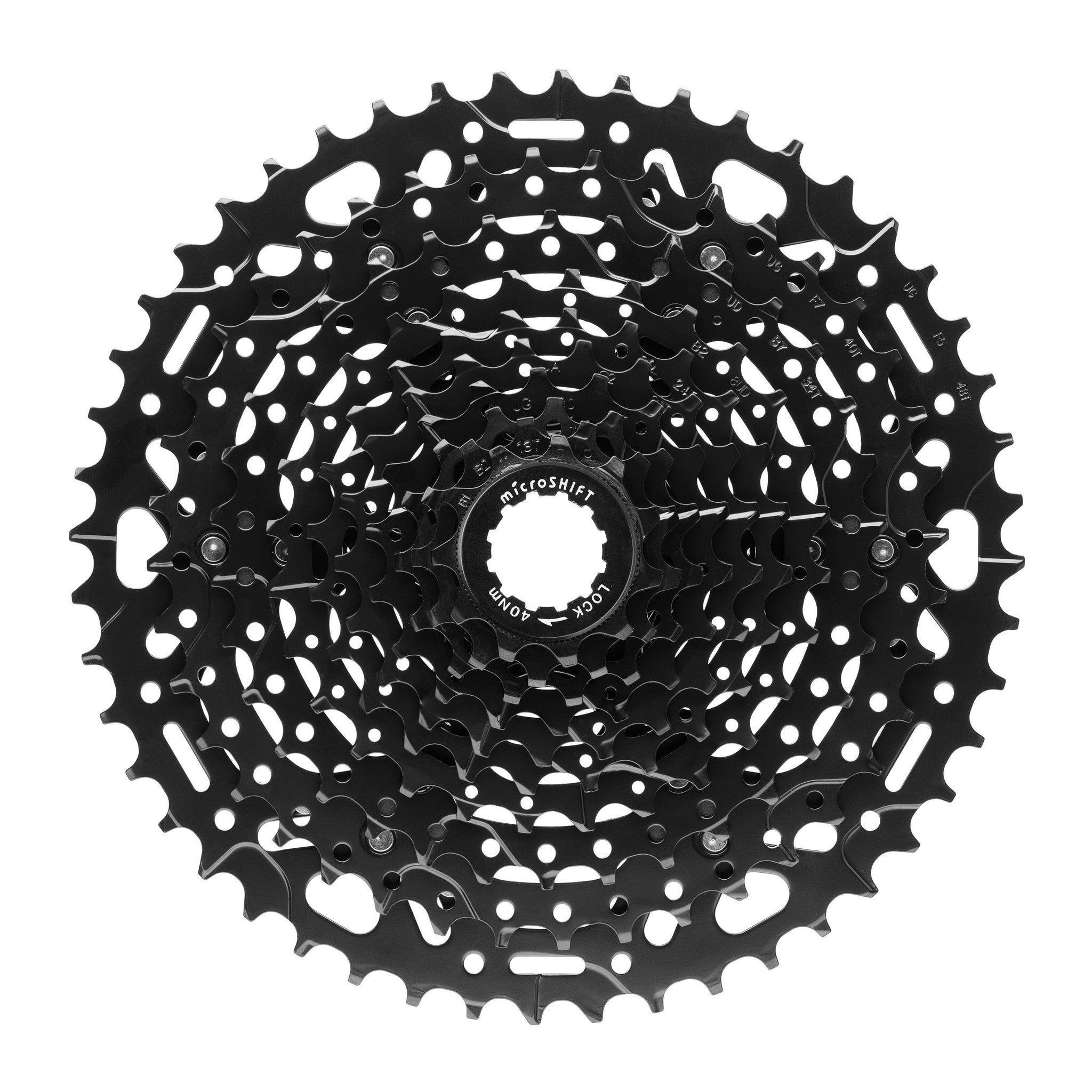 Microshift 10-speed Wide-Range Cassette, Steel, 11-48t
