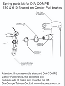 Dia-Compe Center Pull Caliper Spring Assembly Kit for GC610
