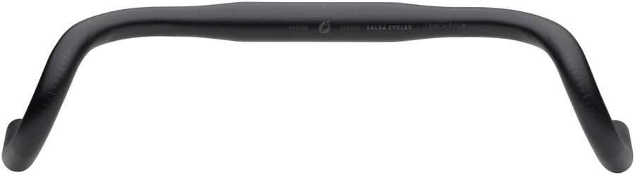 (DIS) Guidon Salsa Cowchipper Drop Handlebar - Aluminum, 31.8mm, Black