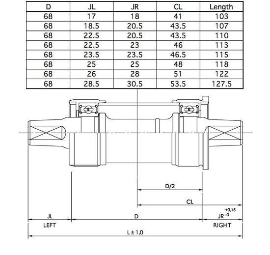 IRD Tenacity QB-40 JIS Bottom Bracket