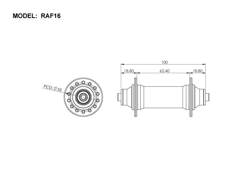 Bitex RAF16N Front Hub