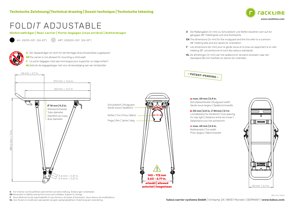 Racktime Foldit Adjustable Rack